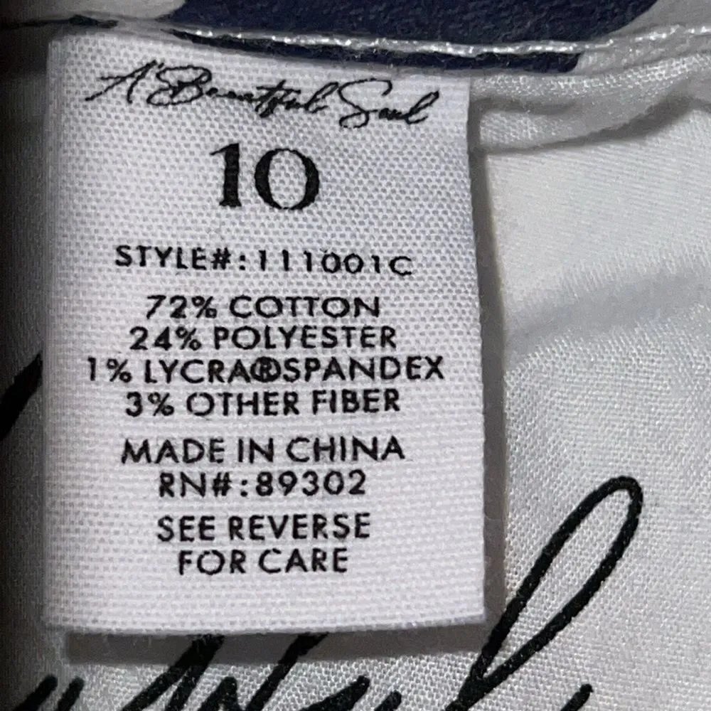 A beautiful soul awesome wide flared bell bottom blue and white checkere… Size 10 - Image 9