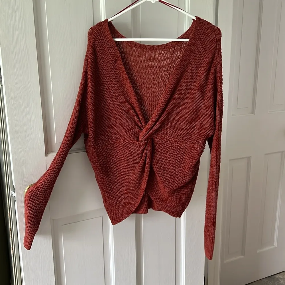 rust open back sweater - Image 2