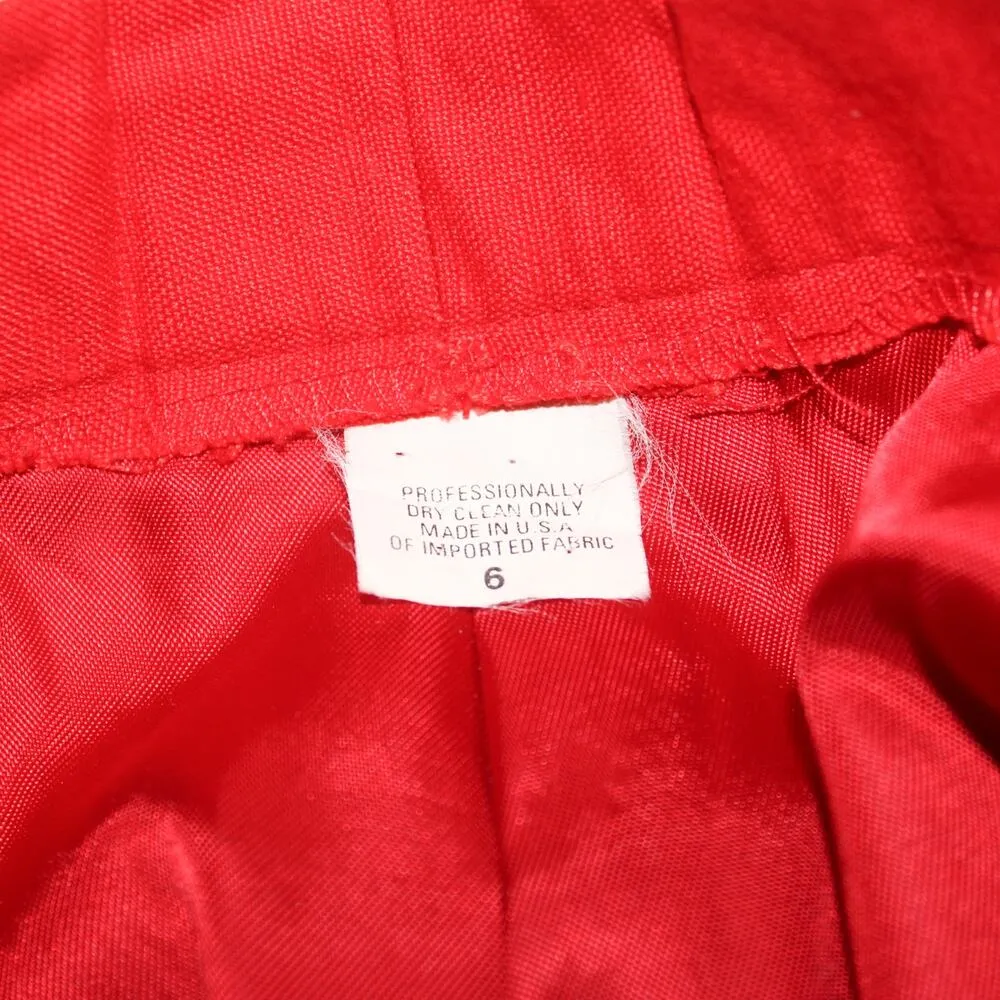 vintage 90s red linen high waisted pleated front bermuda trouser mom shorts Size 27 - Image 7