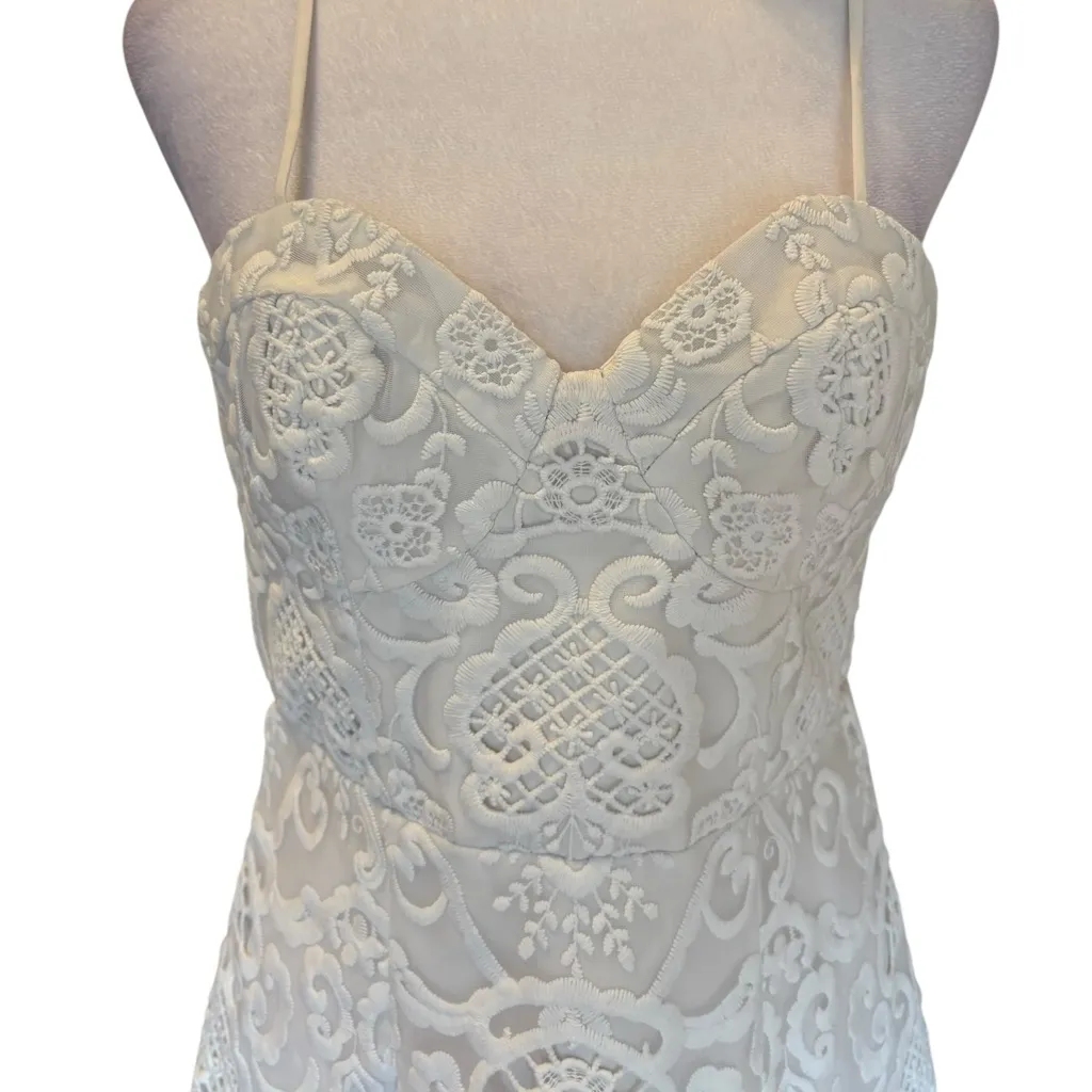 Revolve Bardot Lilya Dress White Ivory Lace Mini Dress Womens Size 8 Medium - Image 6