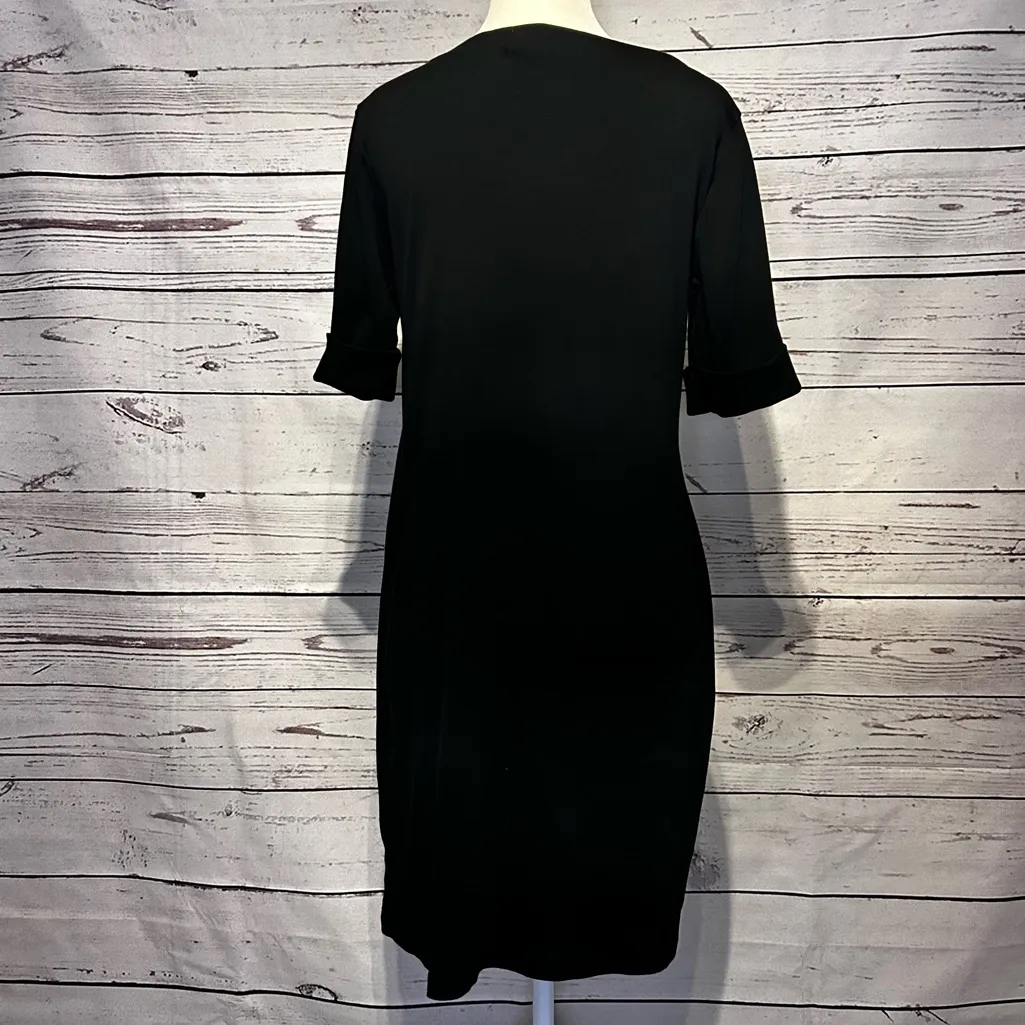 Karen Scott Sport Black Cotton Dress Size Small | Classic Short Sleeve - Image 3