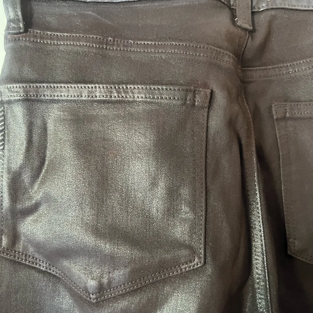 PAIGE coated high-rise wide-leg jeans Faux leather like - Image 13