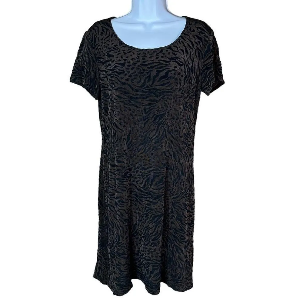 Vintage Rabbit Rabbit Designs Animal Print Cardigan and Dress Size 12P Brown - Image 7