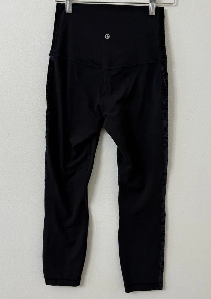 {6} Lululemon Align Super High-Rise Crop Crushed Velvet Black - Image 8
