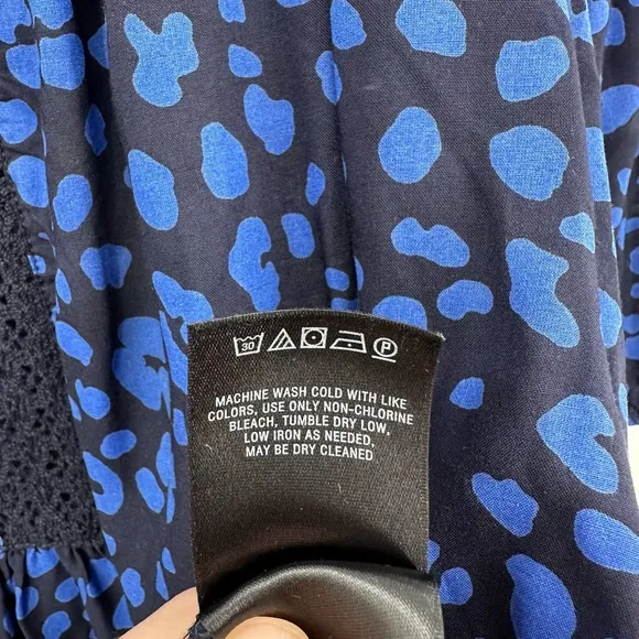 Anthropologie HD in Paris size XS Ressica Leopard‎ Tunic Top blue black - Image 8