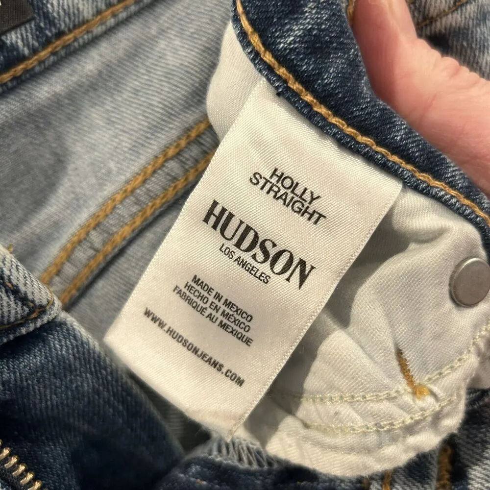 Hudson Holly Jeans Women’s Size 27 Distressed Light Wash Straight Leg - Image 4