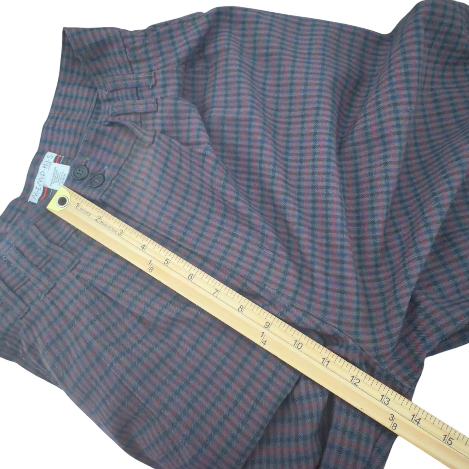 Vintage Memphis High Waisted Pants Jr. Women 9 Plaid MOM Style Pleated Retro‎ Red Size undefined - Image 6