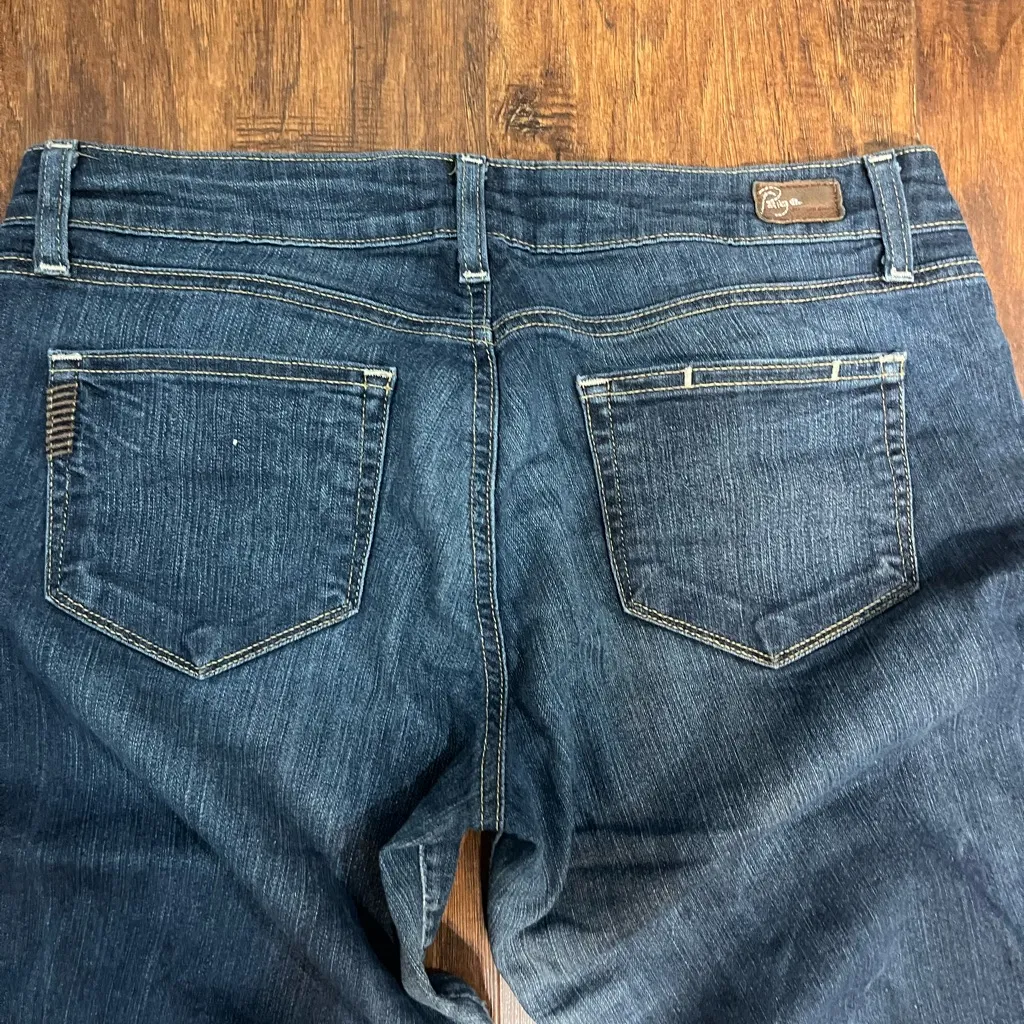 PAIGE Vintage Low Rise Canyon Boot Blue Flare Jeans - Image 7