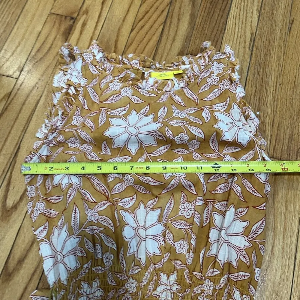 Roller Rabbit Tomlin Naoki Orange Tiered Floral Ruffle Sleeveless Midi Dress - Image 9