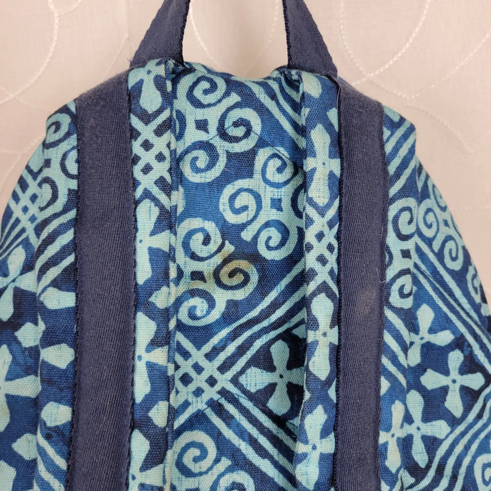 Vera Bradley Lighten Up Grand Cuban‎ Tiles Womens Backpack Blue Laptop Bag - Image 8
