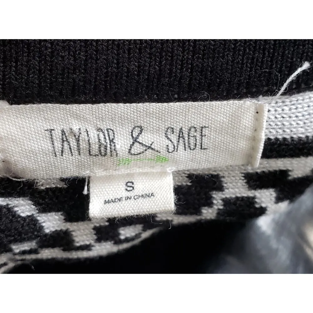 Taylor & Sage Skater Dress Womens Small Black White Aztec Tribal African Pattern - Image 3