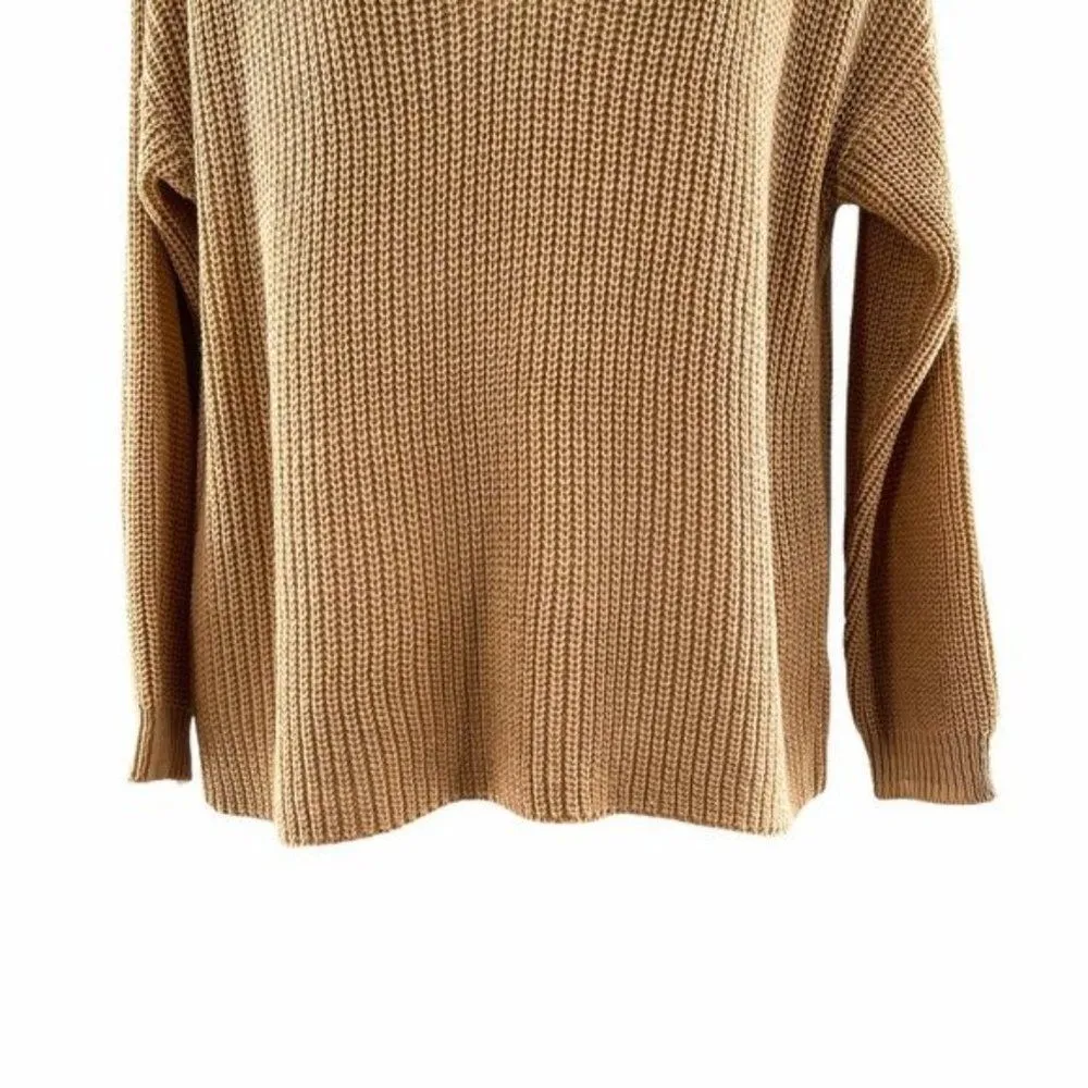 Fab'rik Tan Knit Keyhole Long Sleeve Sweater S/M - Image 75