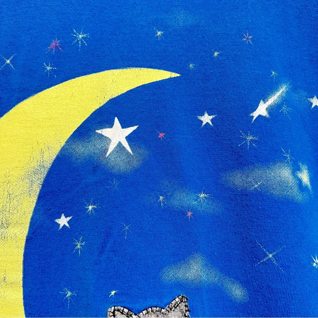 Vintage T shirt oversized Cat Moon Stars :Box A - Image 13