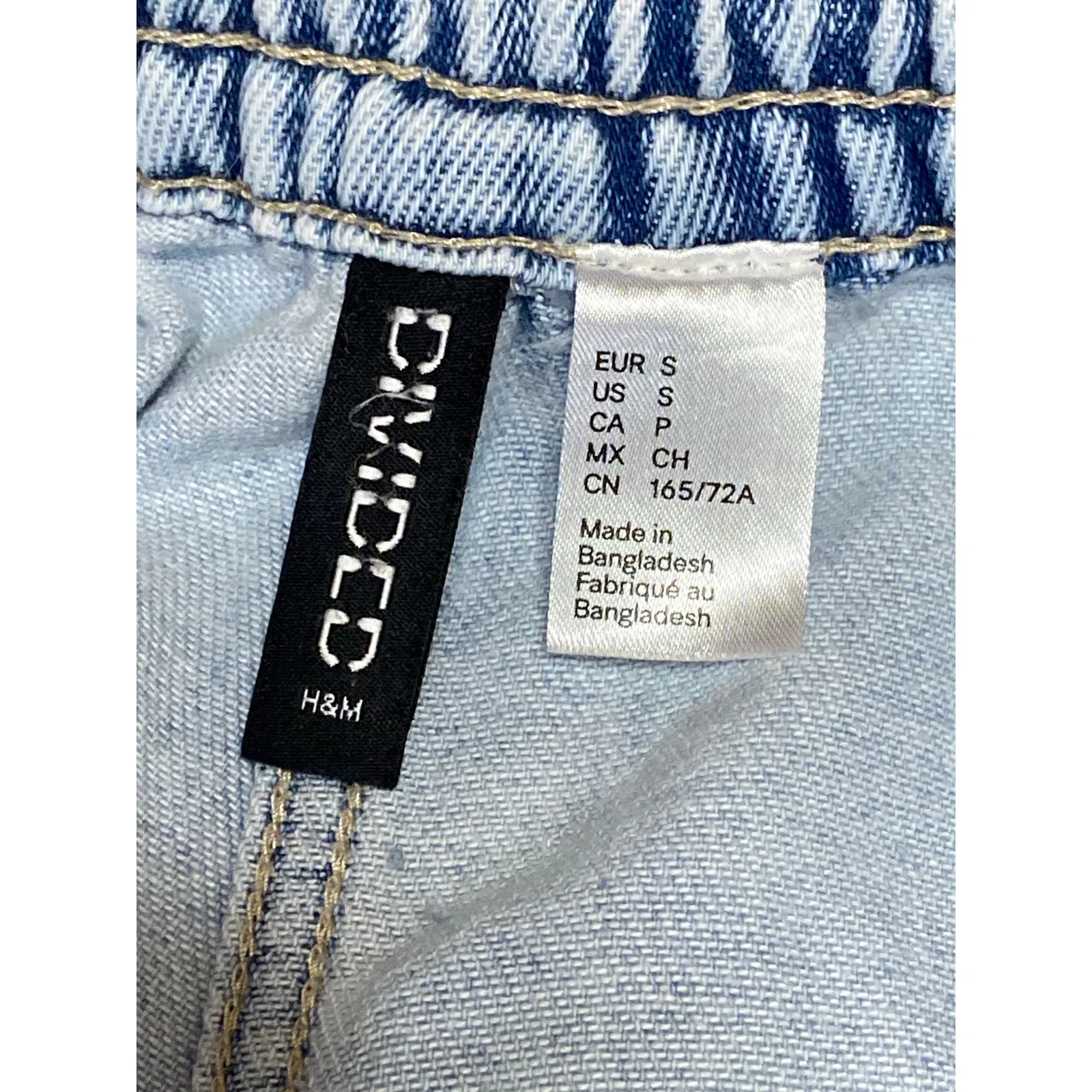 H&M Divided Women's Blue Light Wash High Rise Baggy Wide Leg Denim Jeans Size S - Image 4