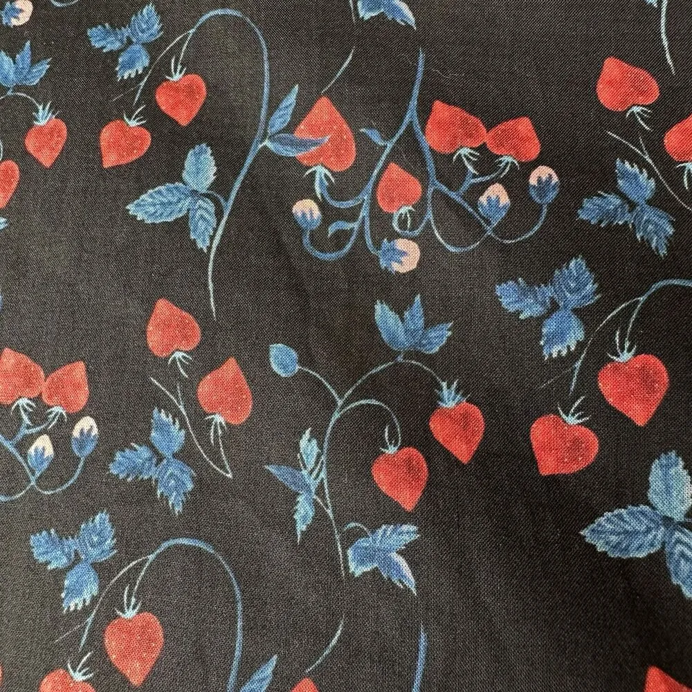 J.Crew Chiffon Shirred Waist Liberty Tana Lawn Strawberry Fields Top Size 00 NWT Black - Image 7