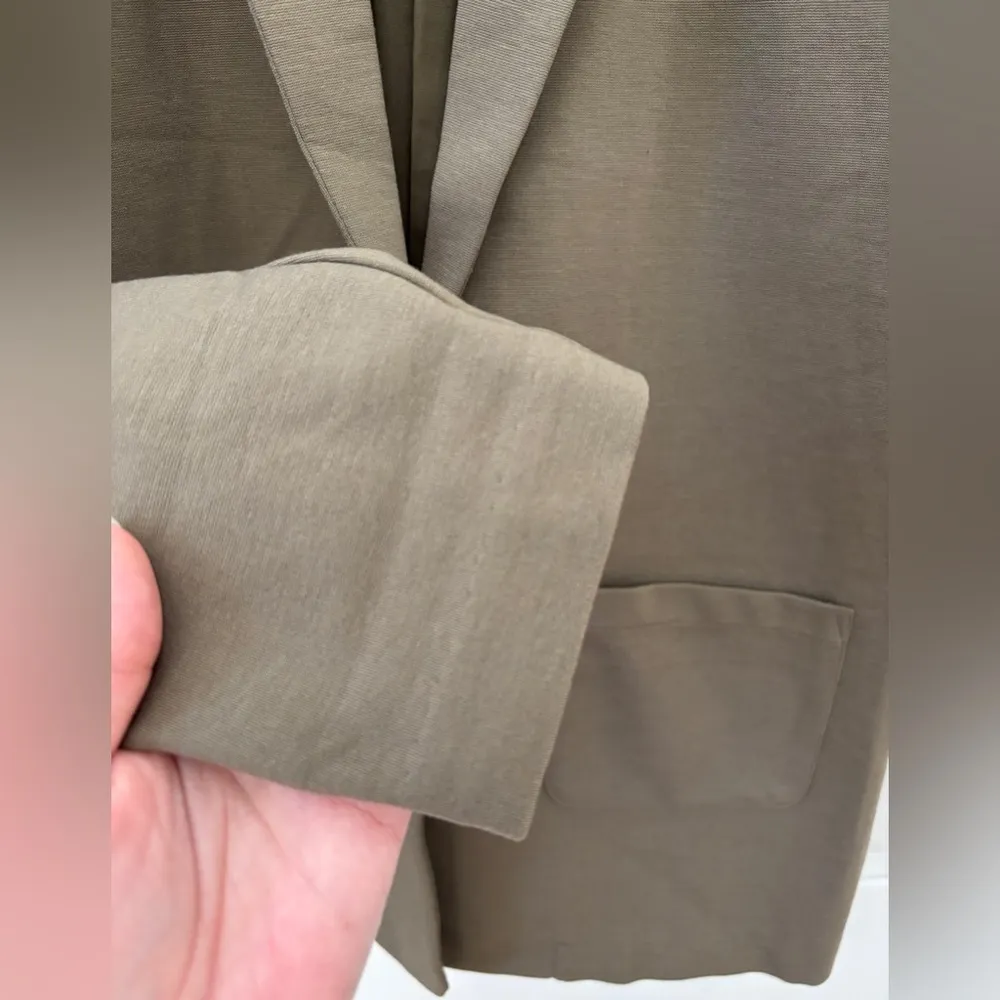 Garnet Hill Relaxed Blazer Women's 10 (M) Capers Heather Lined Lyocell Blend - Image 5