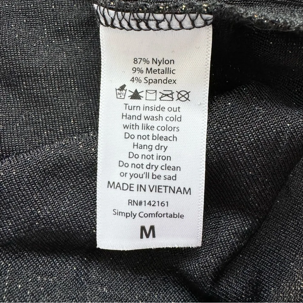 LuLaRoe Black Gold Metallic Irma Oversize Tunic Holiday Sparkle 1/2 Sleeve M NWT - Image 7