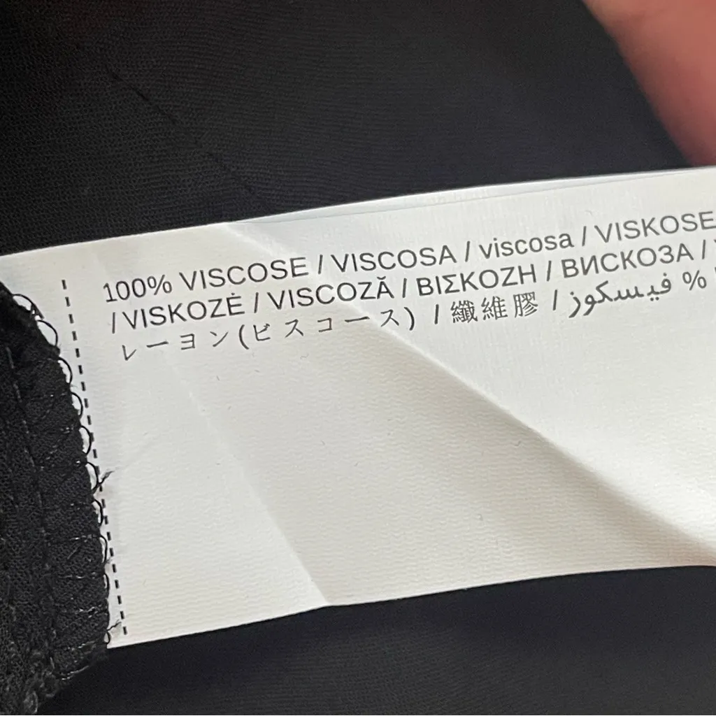 Mango viscose button down long sleeves shirt  feather lightweight Black Sz 12 - Image 14