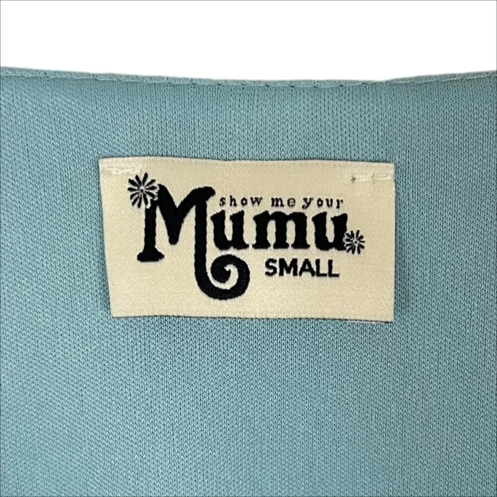 Show Me Your Mumu Kylie Lace Up Mini Dress in Poolside Chiffon Size Small - Image 6