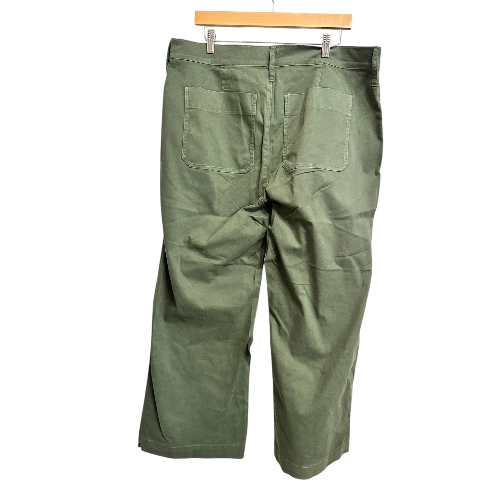 J. Crew Sailor slim wide-leg chino pant Olive‎ Green Womens Size 34 #BY637 - Image 6