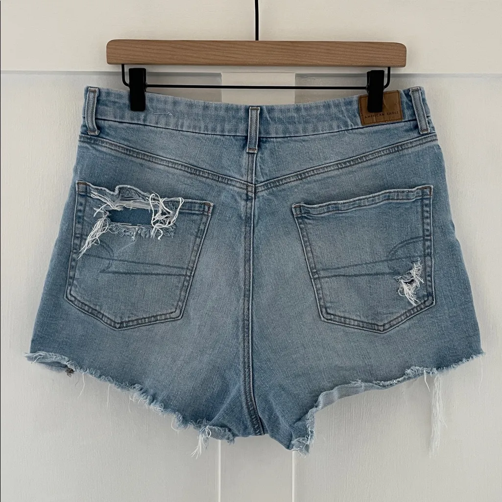 AMERICAN EAGLE Strigid Curvy 90s Boyfriend Short High Rise Distressed Size 12 - Image 3