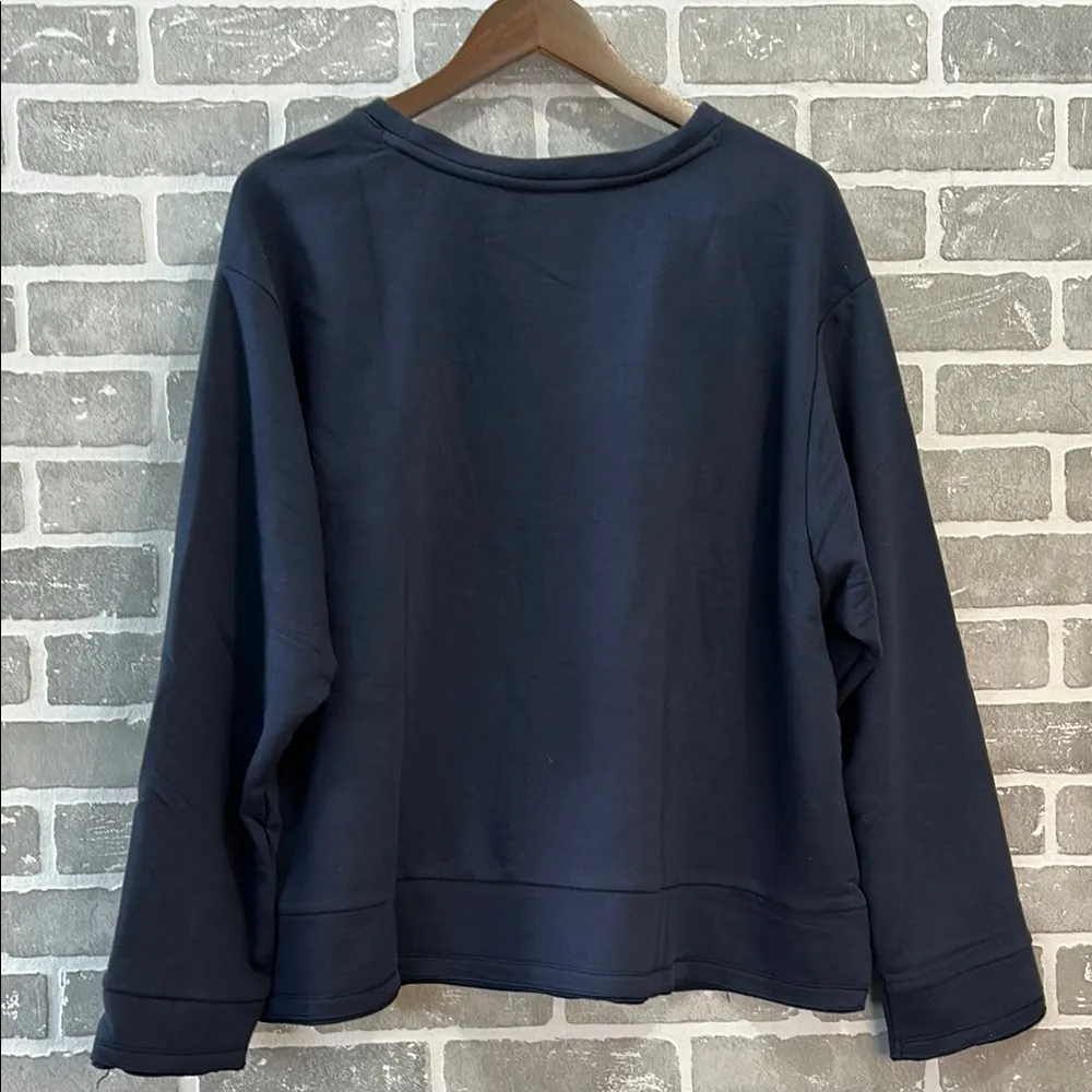 SHAPE DOLMAN SLEEVE RAW EDGE HEM WOMENS SIZE 2X NWT Blue - Image 7