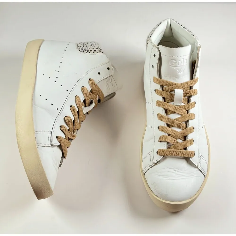 Gola Nova High Safari Womens Shoes White Leather Casual Sneakers CLB196 Size 6 - Image 3