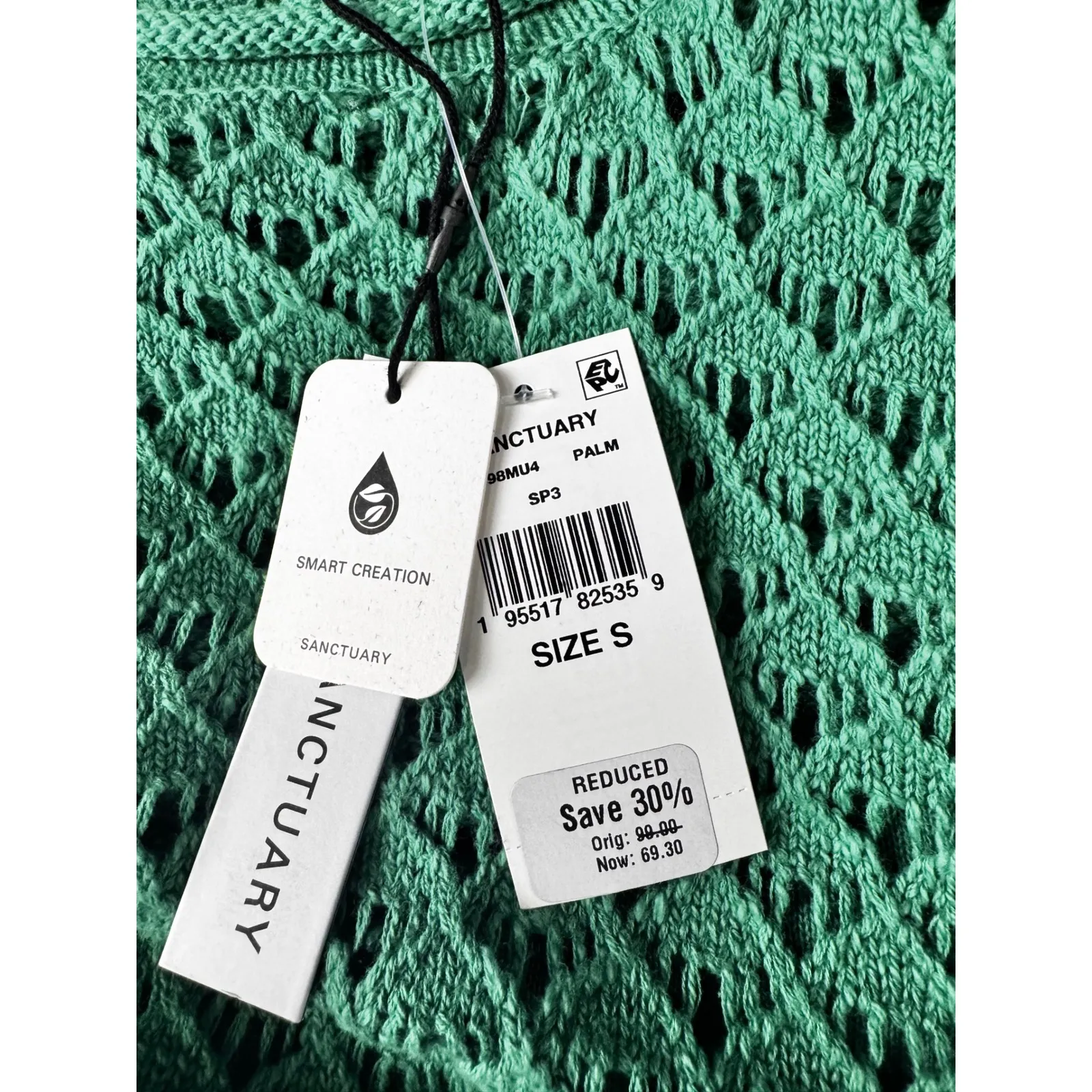 Sanctuary Kelly Green Crochet Sleeveless‎ Mini Dress Size S - Image 9