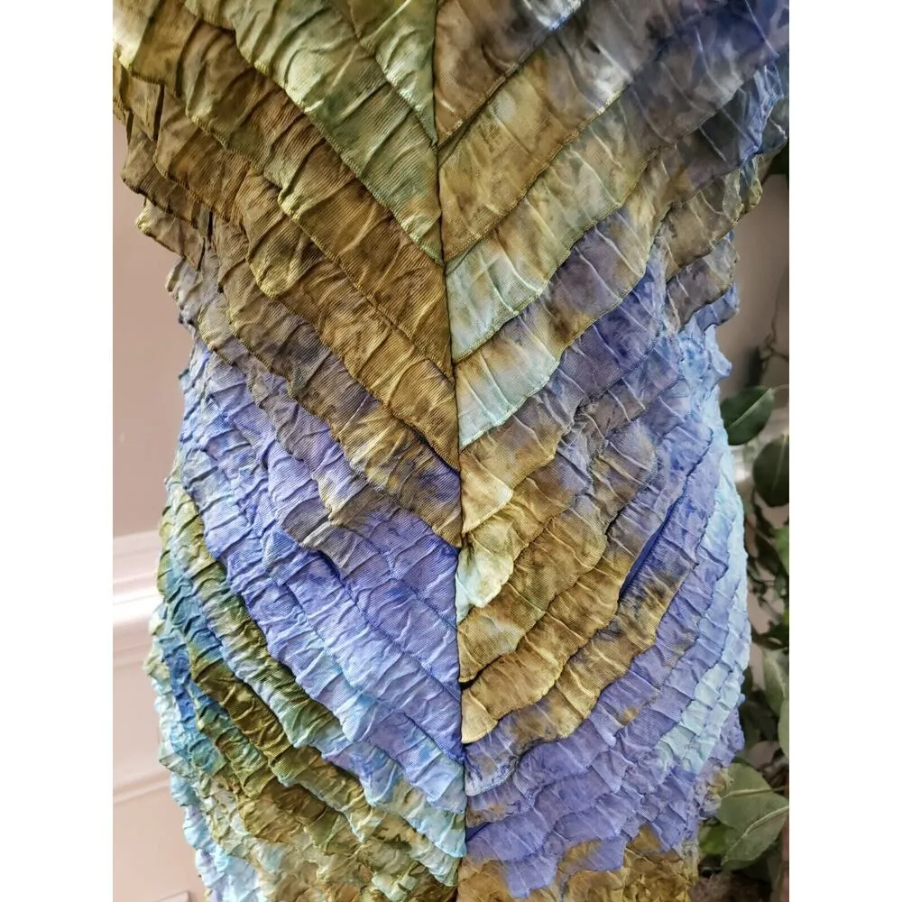 Sunny Leigh Women's Multicolor Polyester V-Neck Short Sleeve Knee Length Dress L - Image 3