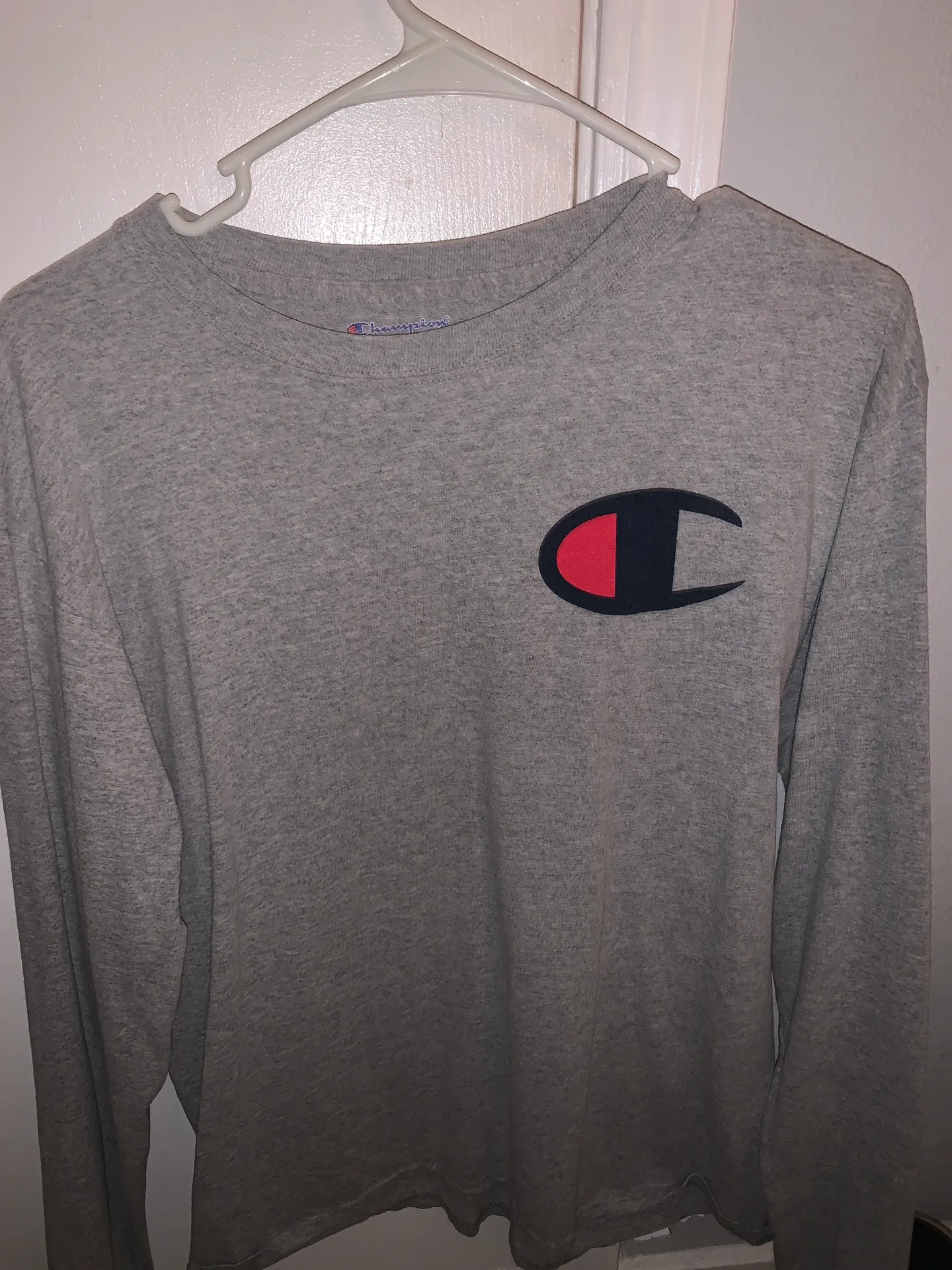 Champion Long Sleeve Gray T Shirt - Image 2