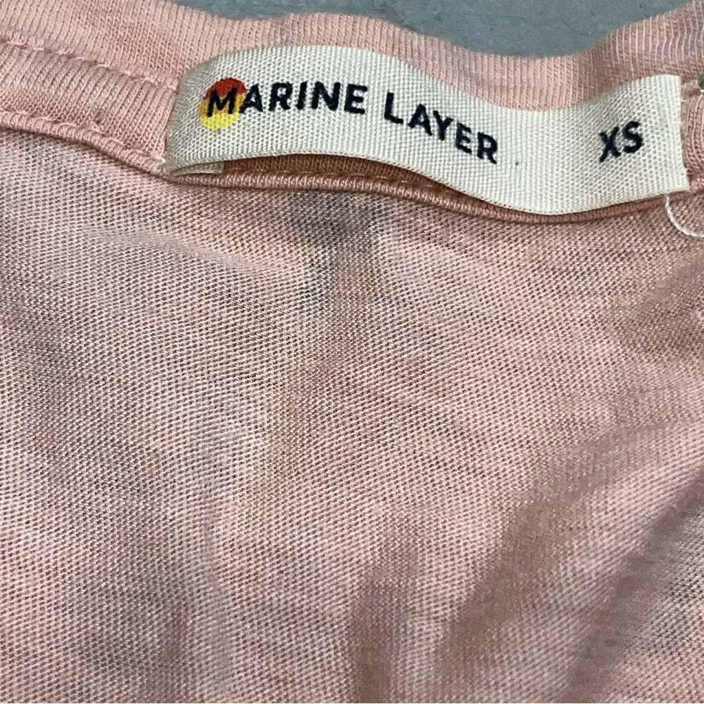 Marine Layer Peach Short Sleeve V Neck Cactus Tee T Shirt Top size XS - Image 8