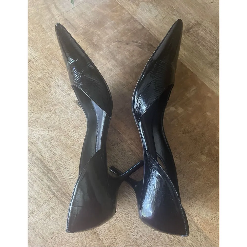 Vintage HYPE Women's Hand Crafted Patent Leather Pointed Toe Heels Black Size 7 - Image 9
