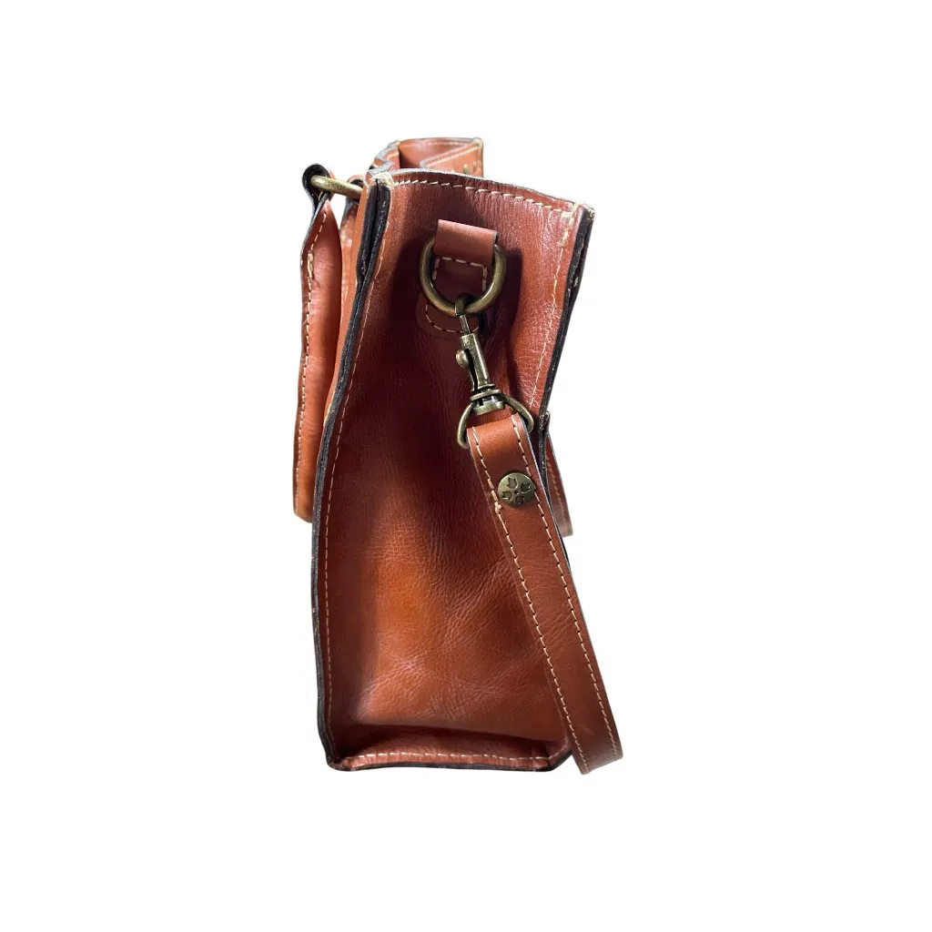 Patricia Nash Womens Brown Italian Leather Handbag Shoulder SKU 8565 - Image 10