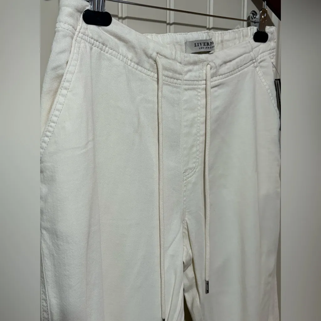 Liverpool Los Angeles Cream/White Los Angeles Rascal Tie Front Cuffed Pant NWT - Image 5