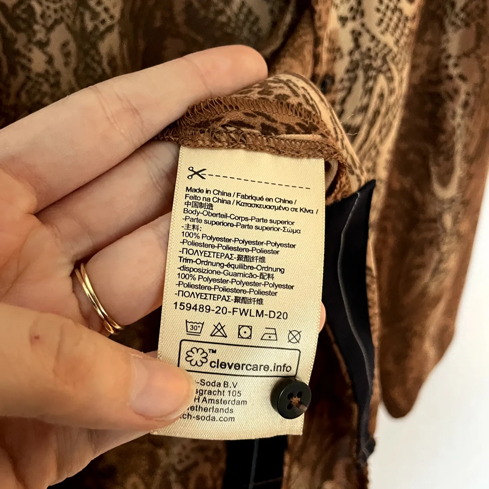 Scotch & Soda Maison Scotch starwatcher women's XL cheetah print button down - Image 6