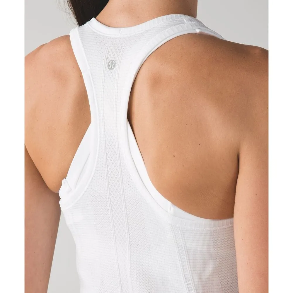 6 Swiftly Tech Racerback Tank Heathered White - Image 7