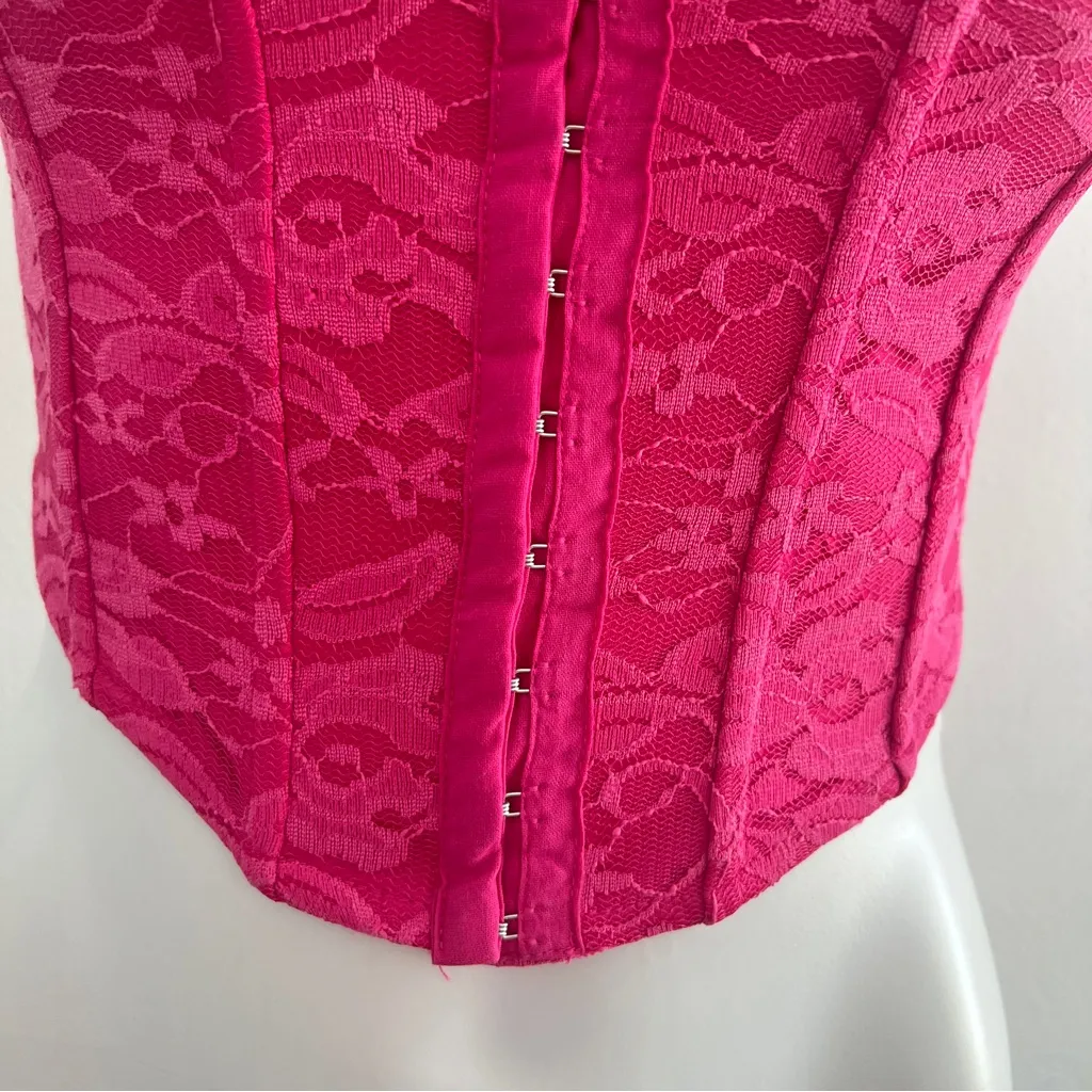 Pink Lace Corset Top MEDIUM NWT - Image 3