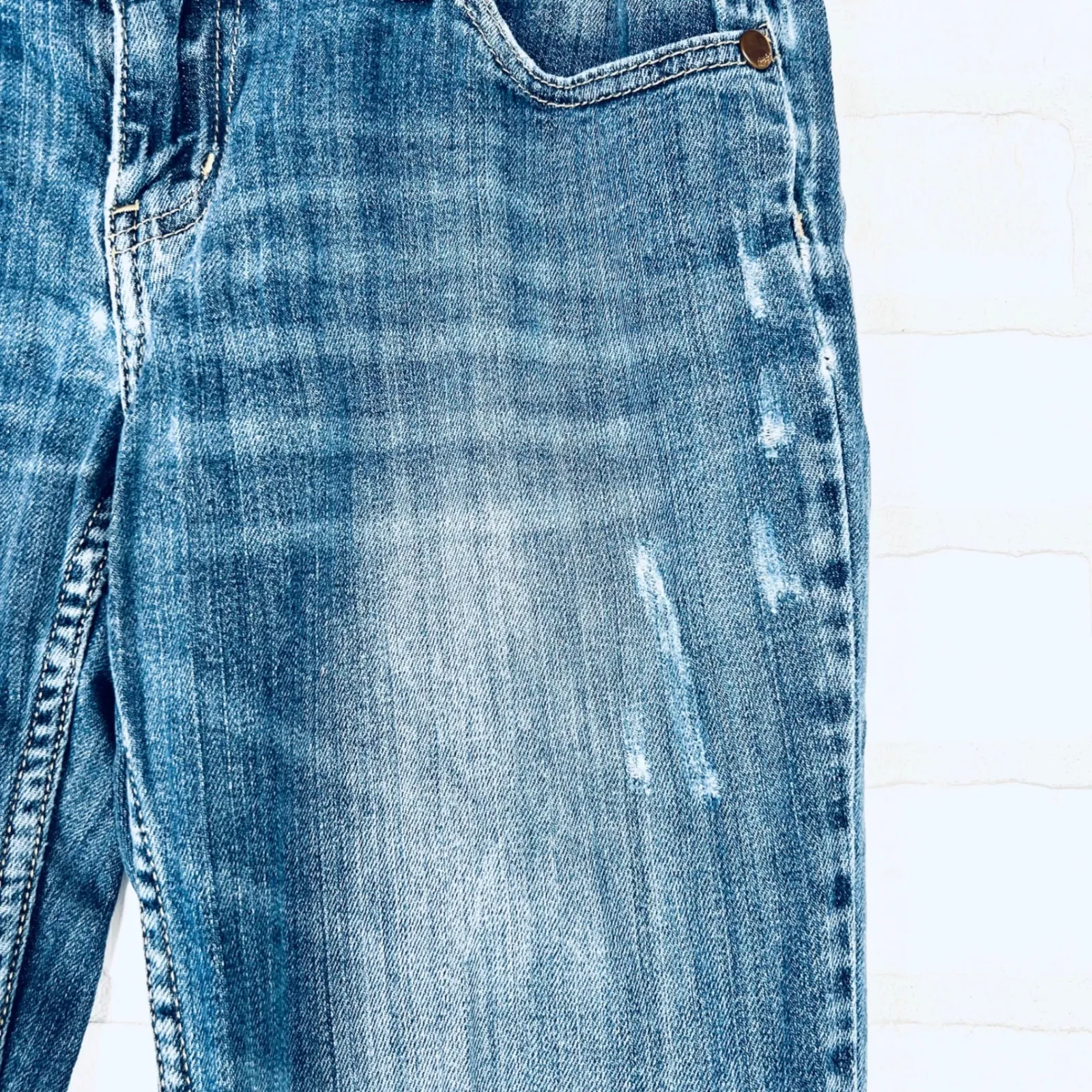 Arizona Jean Co Womens Jeans‎ Size 7/9 Long Favorite Bootcut Distressed Denim - Image 5