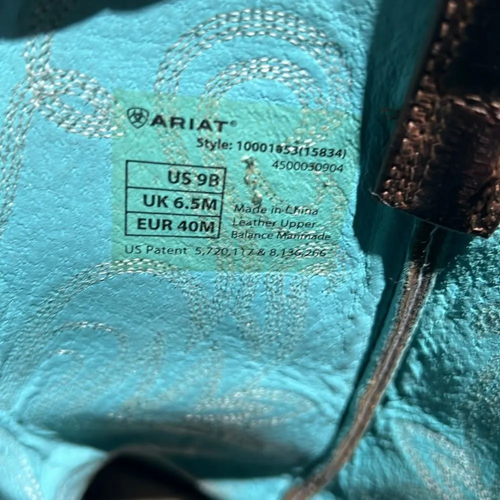 Ariat 15834 Legend Square Toe Brown Pull On Leather‎ Cowboy Boots - 9B  BB2 - Image 12