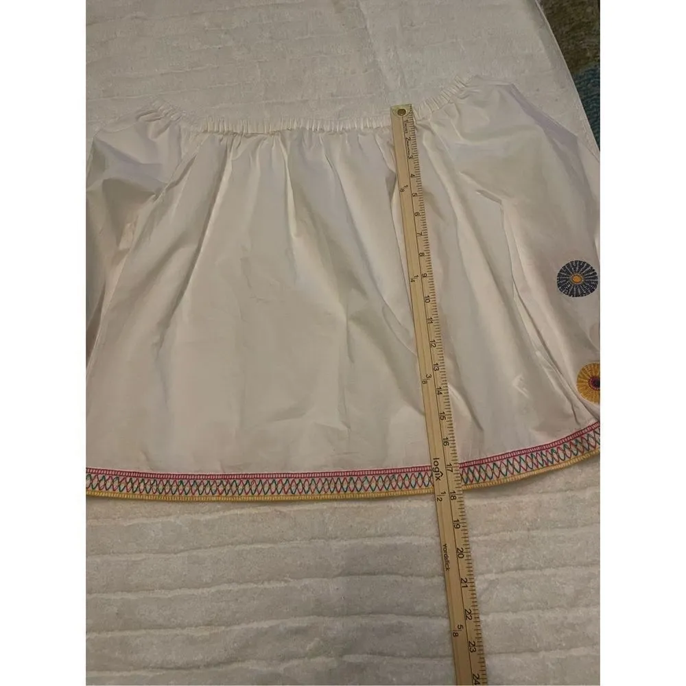 NWT Madewell Women’s Embroidered Off the Shoulder Top White Long Balloon Sleeve - Image 4