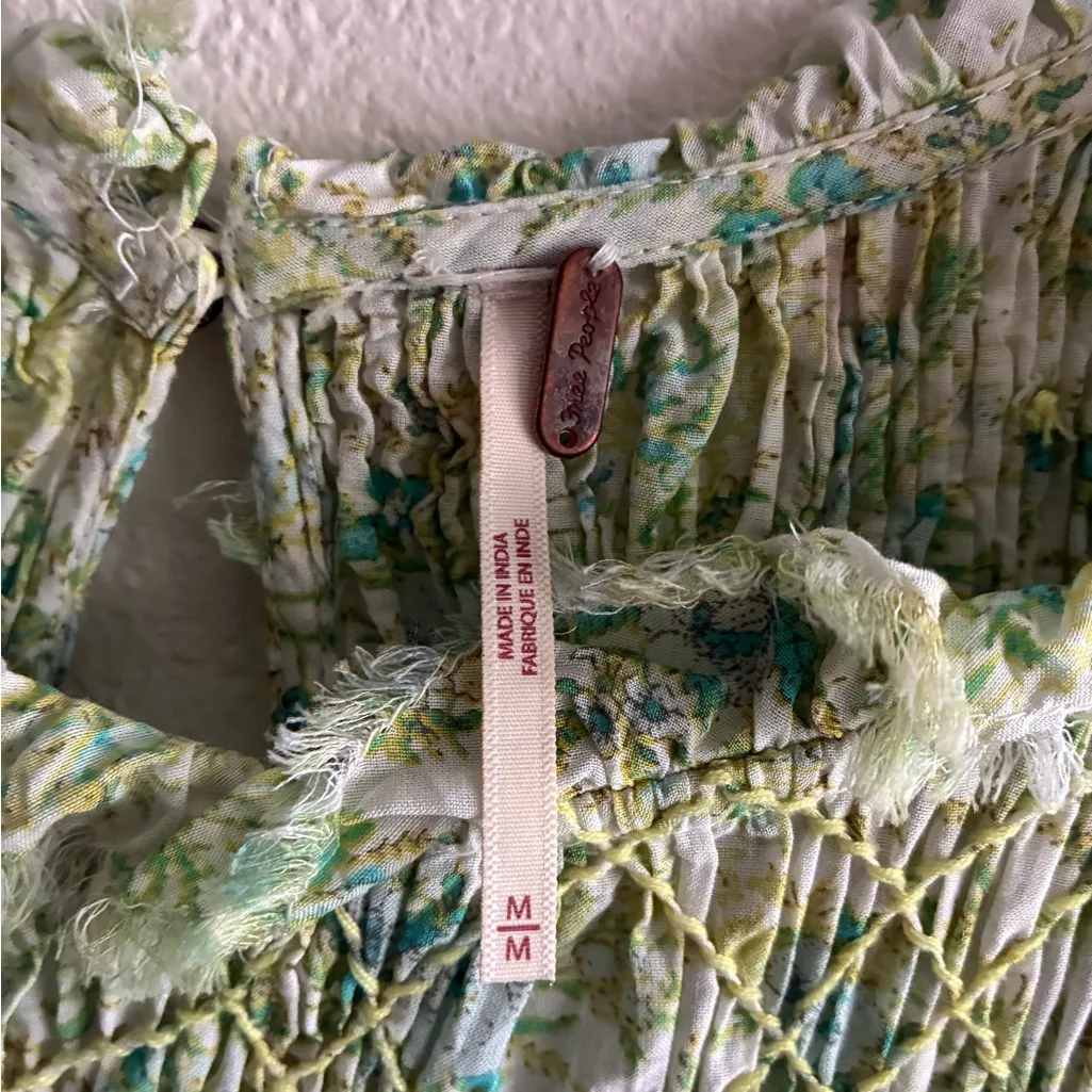 Free People Shea Printed Undersea Combo Button Back Closure Mini Dress M - Image 14