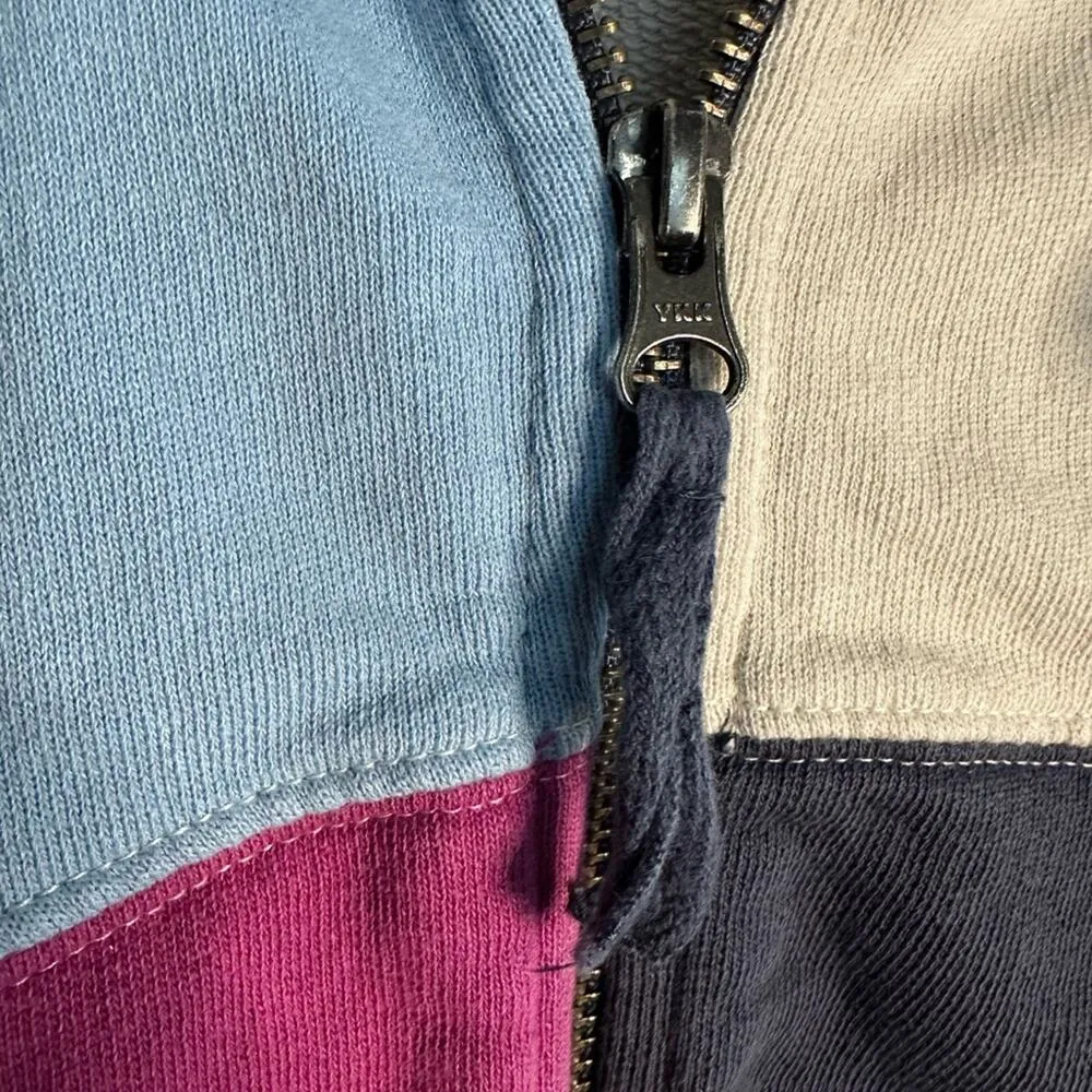 L*Space Colorblock Crop Hoodie Y2K Full Zip Jacket Athleisure Loungewear Relax - Image 5