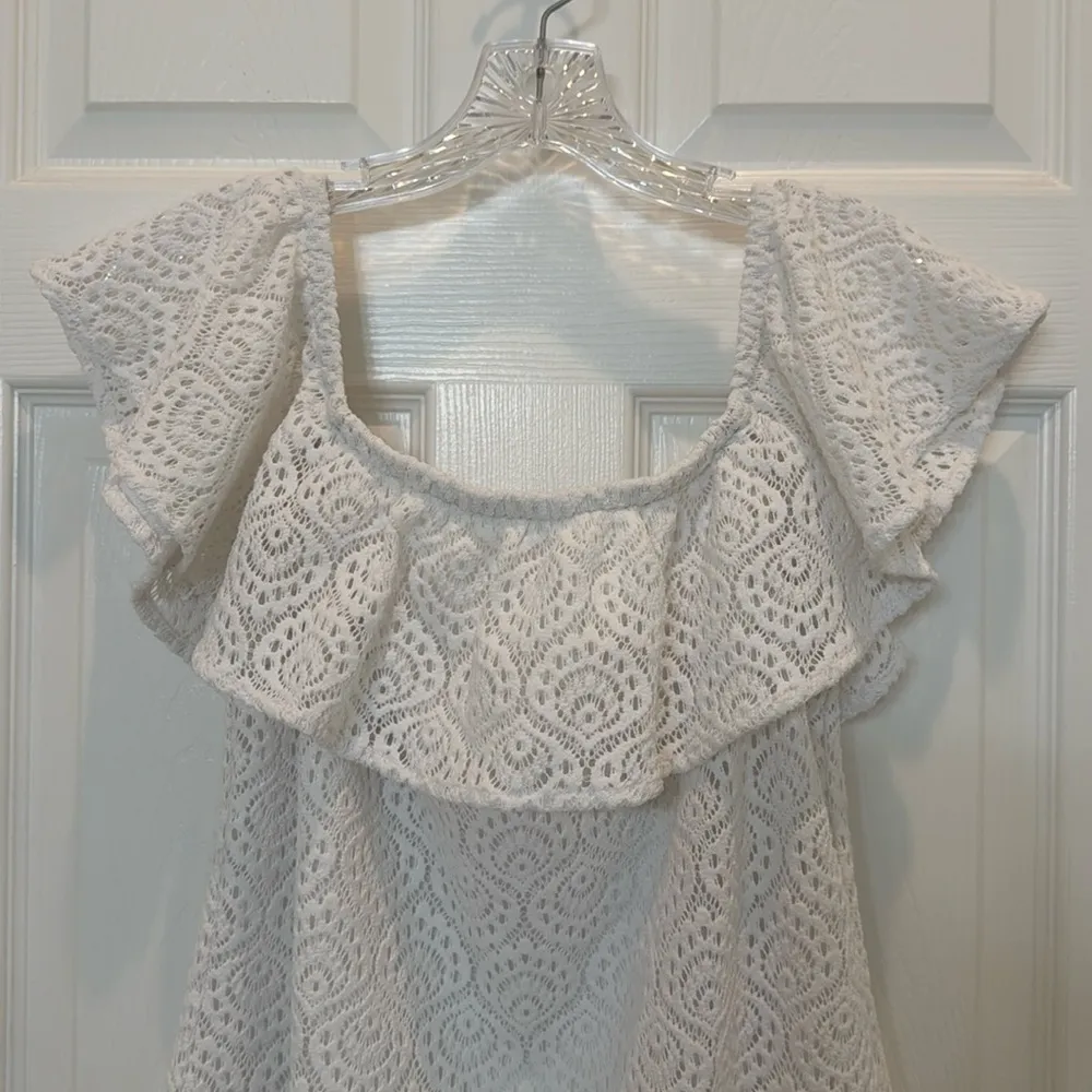 Lilly Pulitzer La Fortuna Off-The-Shoulder Dress in Resort White Size Medium - Image 7