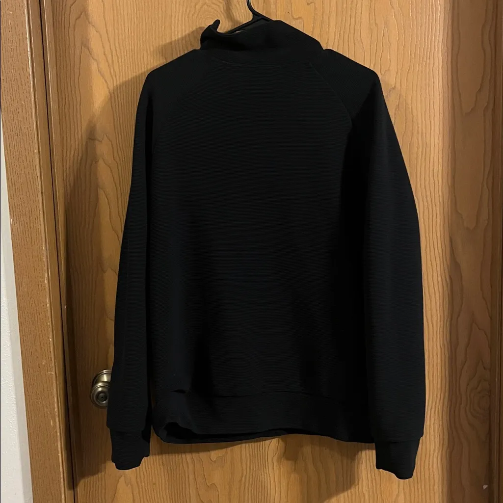 Peloton Black Ribbed High-Neck Quarter Zip Sweatshirt Large - Image 8