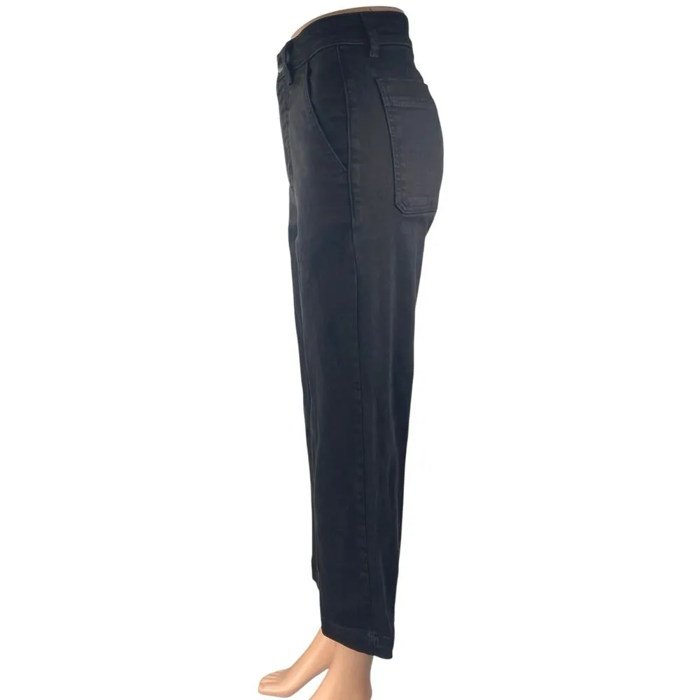 Everlane Women's Black Straight Wide Leg High Waist Denim Jeans Pants Size 0 - Image 2