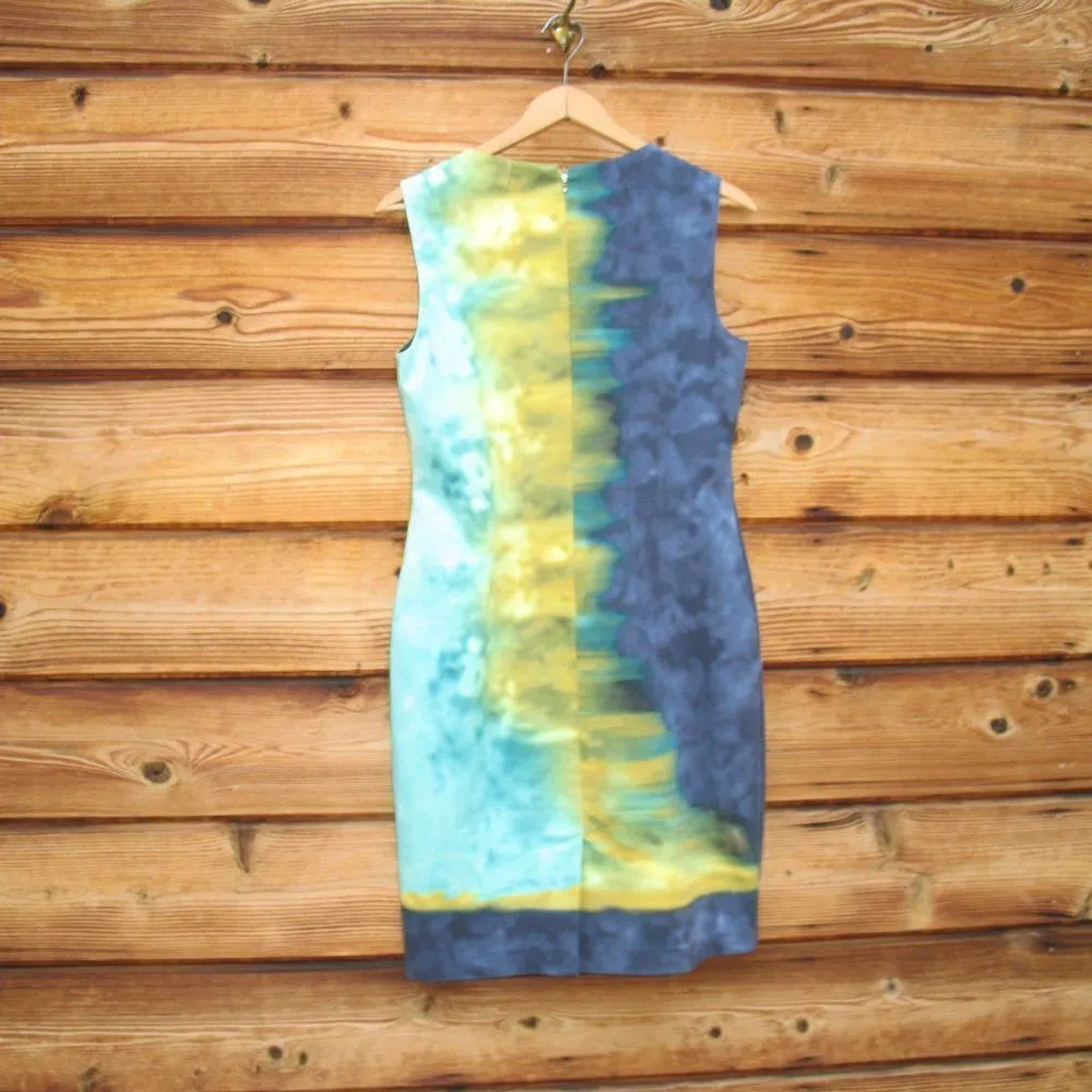 Elie Tahari Blue Multi Color Stretch Dress 6 - Image 5