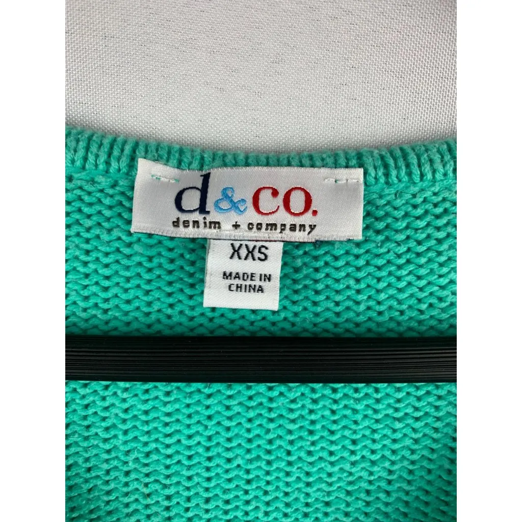 D&Co. Womens XXS Seafoam Knit Sweater Dress 60% Cotton & 40% Acrylic V - Image 2