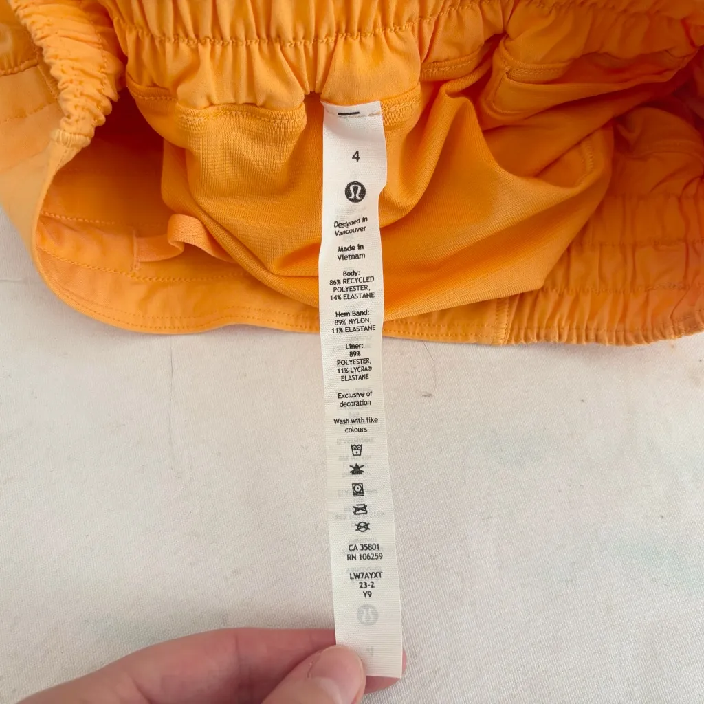 Lululemon Hotty Hot High-Rise Lined Short 4", Lit Orange - Image 5