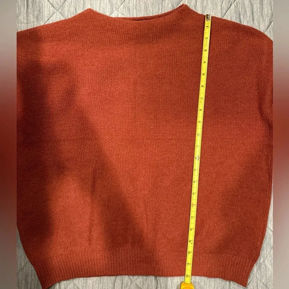 Lulus  Rust Red Mock Neck Knit Sweater Small - Image 7