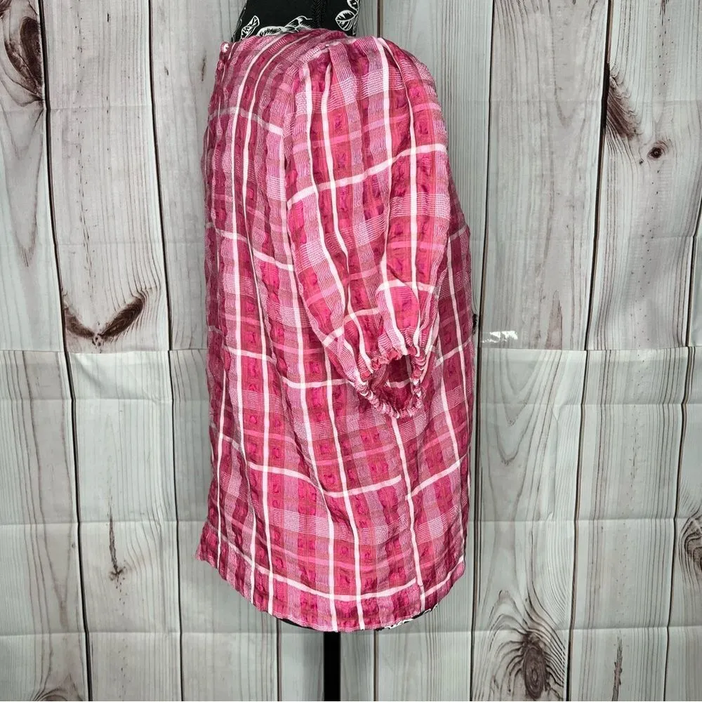 Madewell Plaid puff sleeve top - Image 8